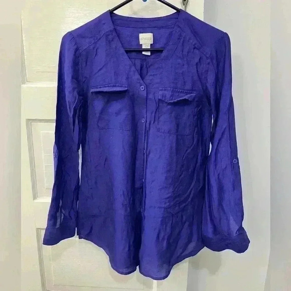 Chico's Tops - Chicos brand, bright, purple button-down blouse
